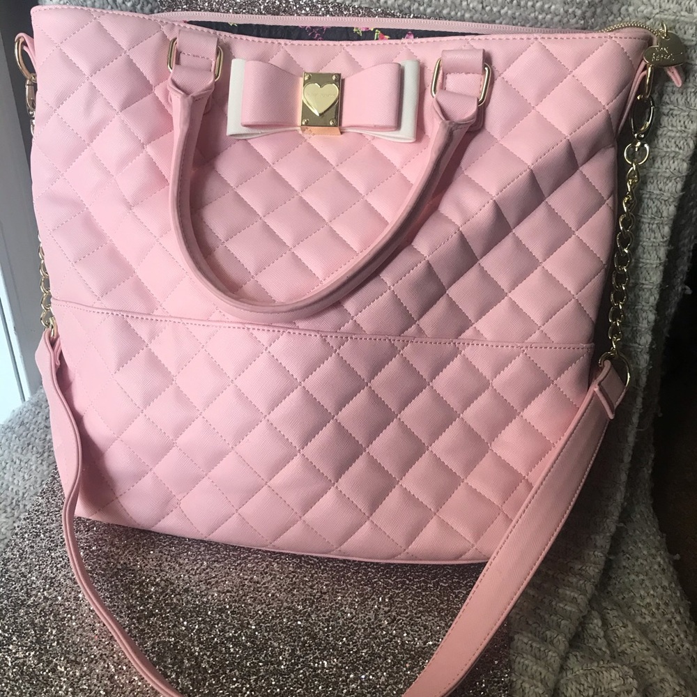 Light pink betsey Johnson tote!